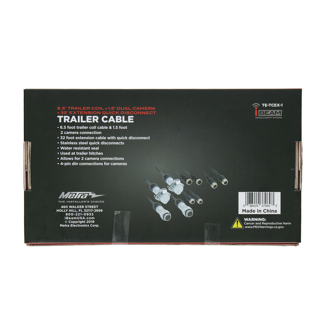 iBeam TE-TCEX-1 Universal Dual Channel Camera Quick Disconnect Trailer Cable