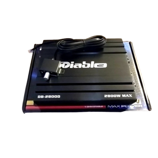 Diablo DB-2800D 1-CH Monoblock 2800W Max Class-D 1-Ohm Stable Car Amplifier