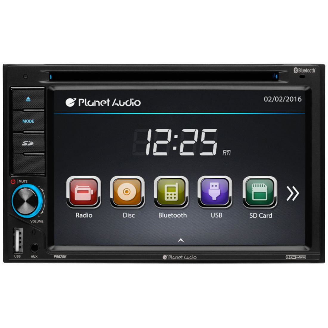 Planet Audio P9628B Double Din, Touchscreen, Bluetooth, DVD/CD/MP3/USB/SD AM/FM