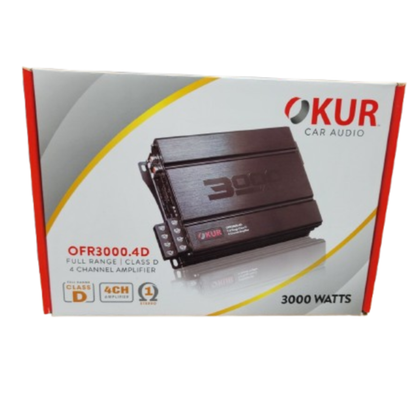 OKUR OFR3000.4D 4-Channel 3000 Watts Full-Range Class-D Car Audio Amplifier