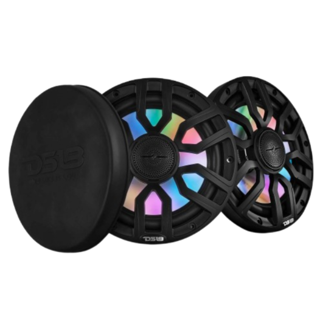 DS18 NXL-IQ8/BK 8" 2-Way 350W Max Marine Speakers w/ Digital LED Lights (Black)