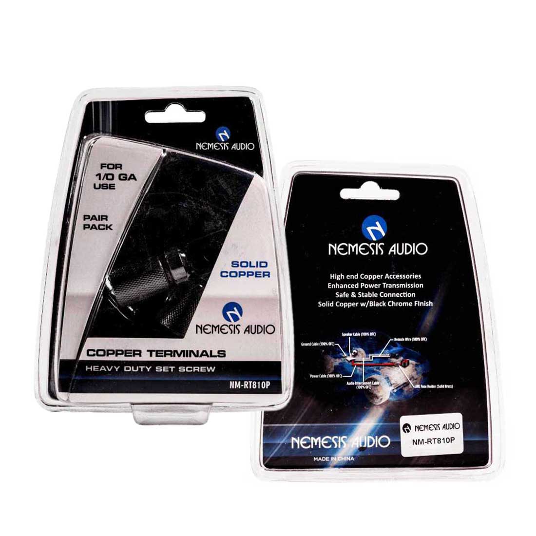Nemesis Audio NM-RT810P Copper Terminals for 1/0 Gauge Use Solid Copper