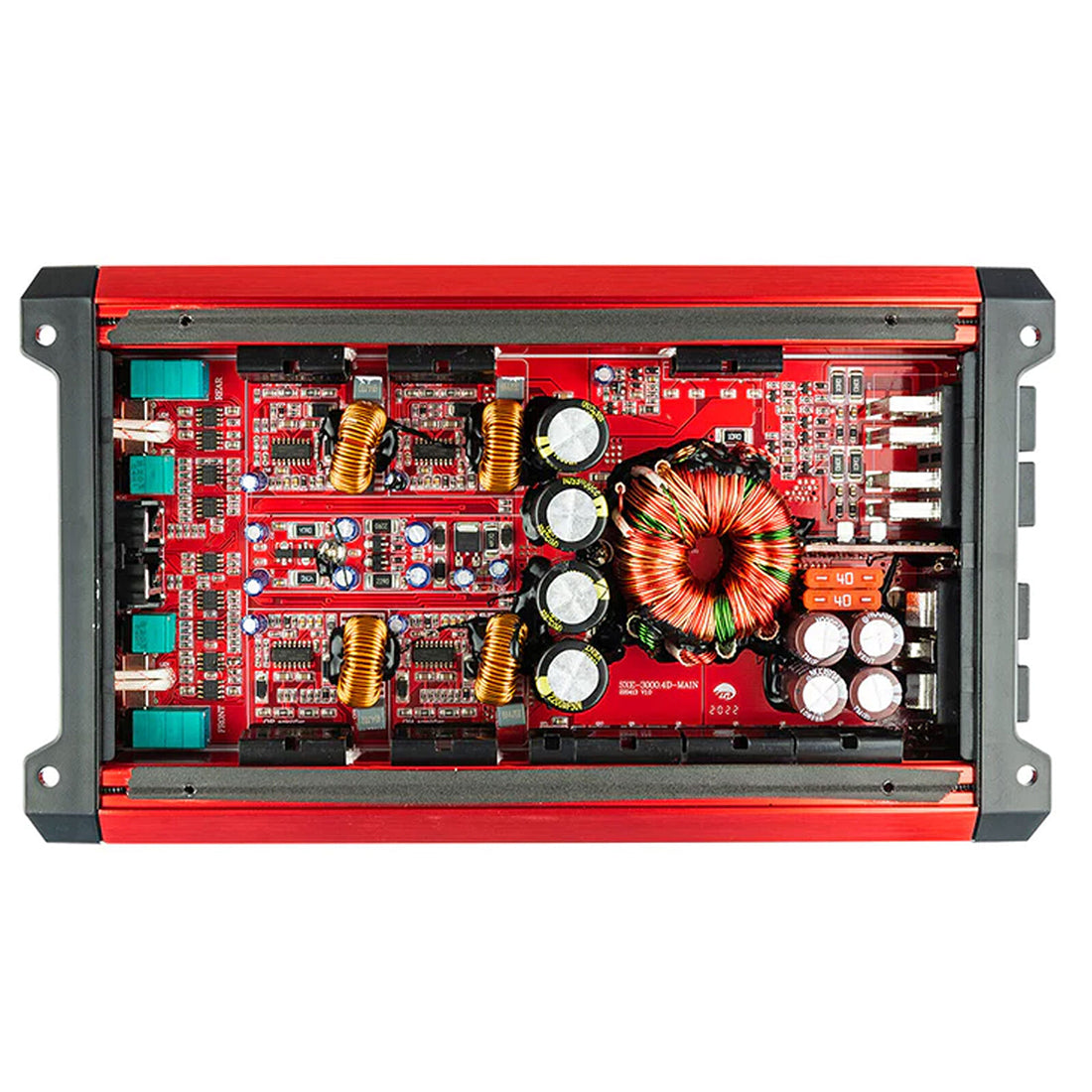 DS18 SXE-3000.4D/RD 4-Channel 3000W Peak Class-D Full Range Car Amplifier (RED)