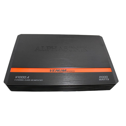 Alphasonik V1000.4 4-Channel 2000W Class-AB 4-Way Protection Circuitry Amplifier