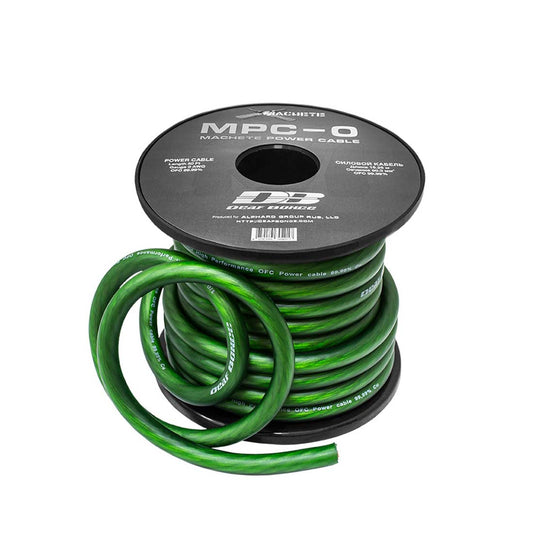 Deaf Bonce MPC-0 Machete 0-Gauge 50FT Oxygen Free Copper OFC Power Cable (Green)