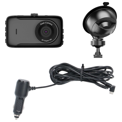 iBeam TE-DVR-30 Universal Window-Mount 2K DVR - Rear/Forward Facing 12V Outlet