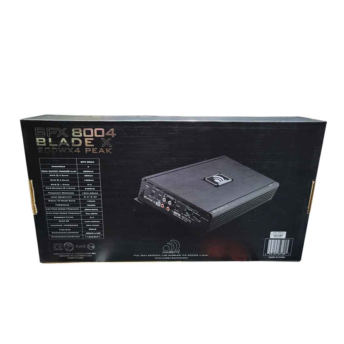 Massive Audio BPX8004 4-Channel 200Wx4 Peak Power Full Range Car Amplifier