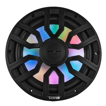 DS18 NXL-IQ8/BK 8" 2-Way 350W Max Marine Speakers w/ Digital LED Lights (Black)