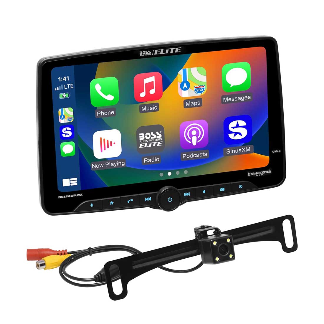 Boss Audio BE12ACP.WXC 1-DIN 12" Digital Multimedia Receiver w/ Rear-View Camera