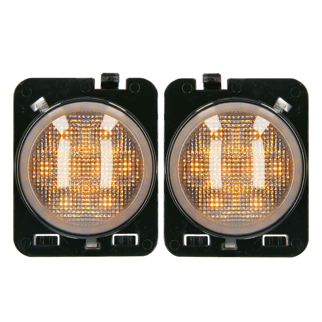 iBeam JP-SML1 Amber LED Side Marker Lights w/ Halo for Jeep Wrangler JK 2007-18