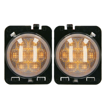 iBeam JP-SML1 Amber LED Side Marker Lights w/ Halo for Jeep Wrangler JK 2007-18