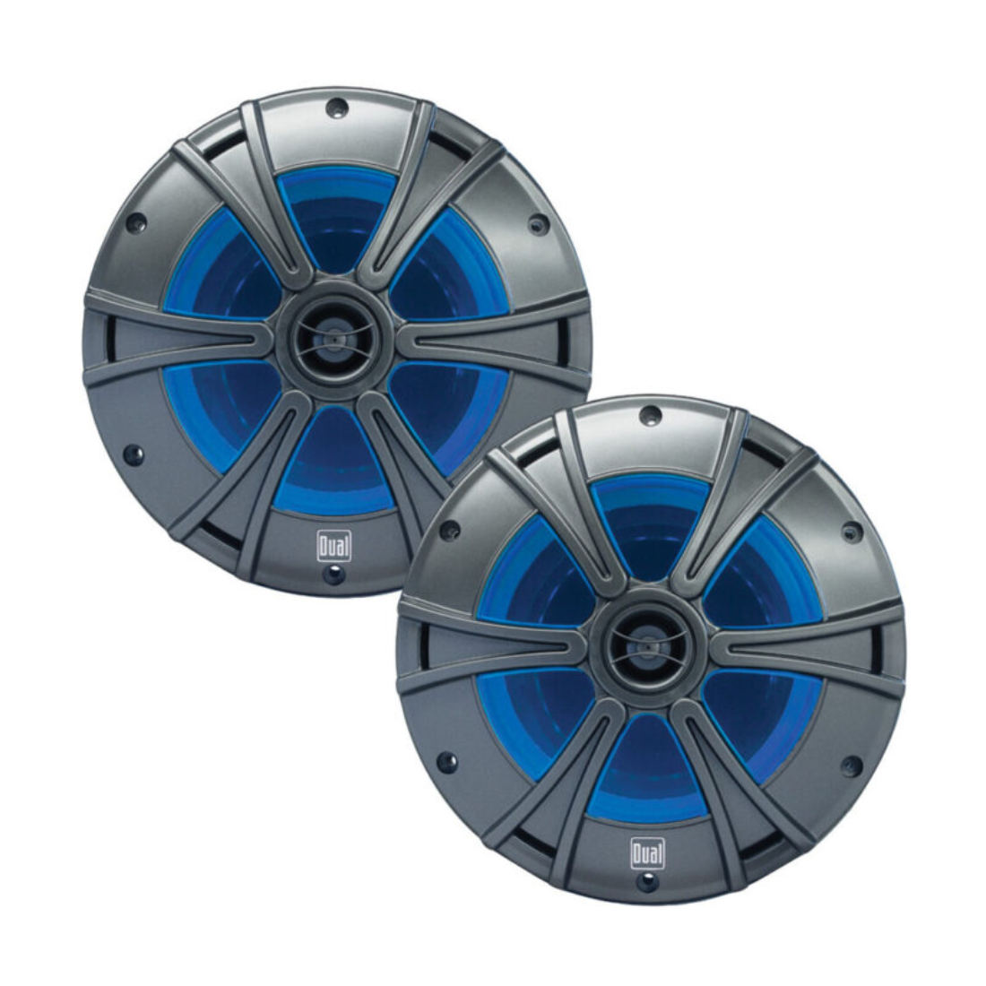 Dual Electronics DMS6516 6.5" 2-Way 300W Peak Marine Speakers w/ Blue LED Light
