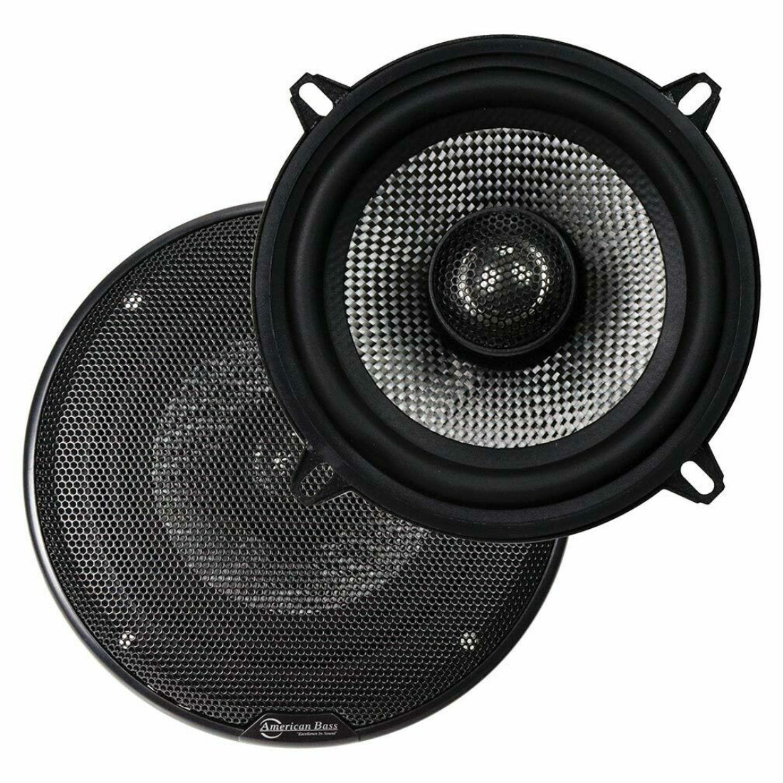 AMERICAN BASS SQ5.2 5.25" 2-Way(pair) 120 Watts Carbon Fiber Speaker