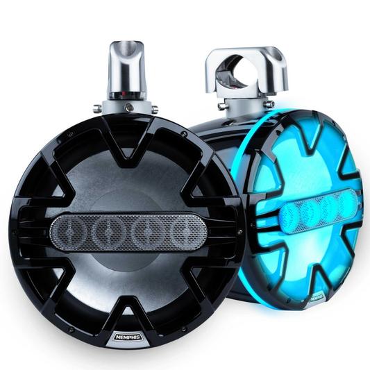 Memphis Audio MM105TB 10" 600W Peak 4-Ohm Marine Tower Speakers w/ RGB (Black)