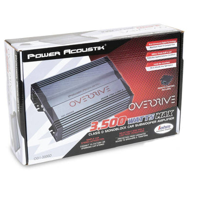 Power Acoustik OD1-3500D 3500 Watts Max Power Monoblock Subwoofer Car Audio Amplifier
