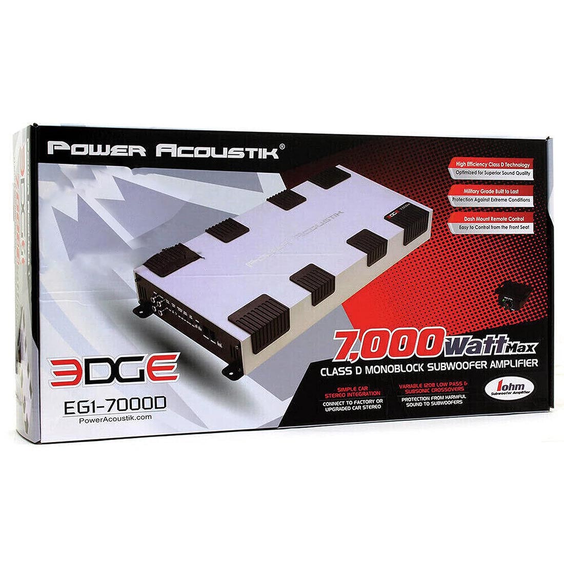 Power Acoustik Edge Series EG1-7000D 7000W 1-Ohm Monoblock Class-D Car Amplifier