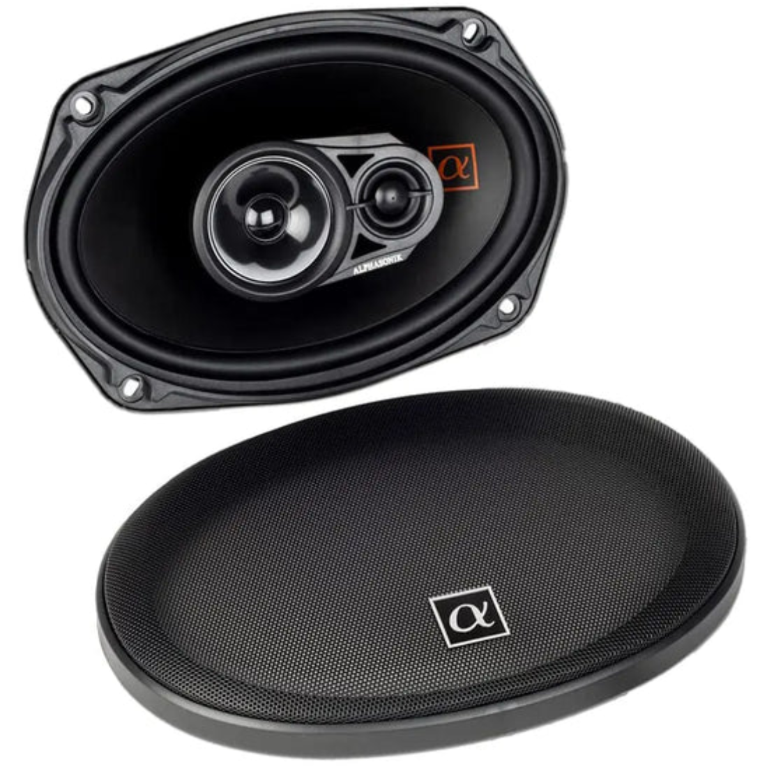 Alphasonik NS693 6" x 9" 3-Way 210W Peak 3-Ohm Full-Range Coaxial Car Speakers