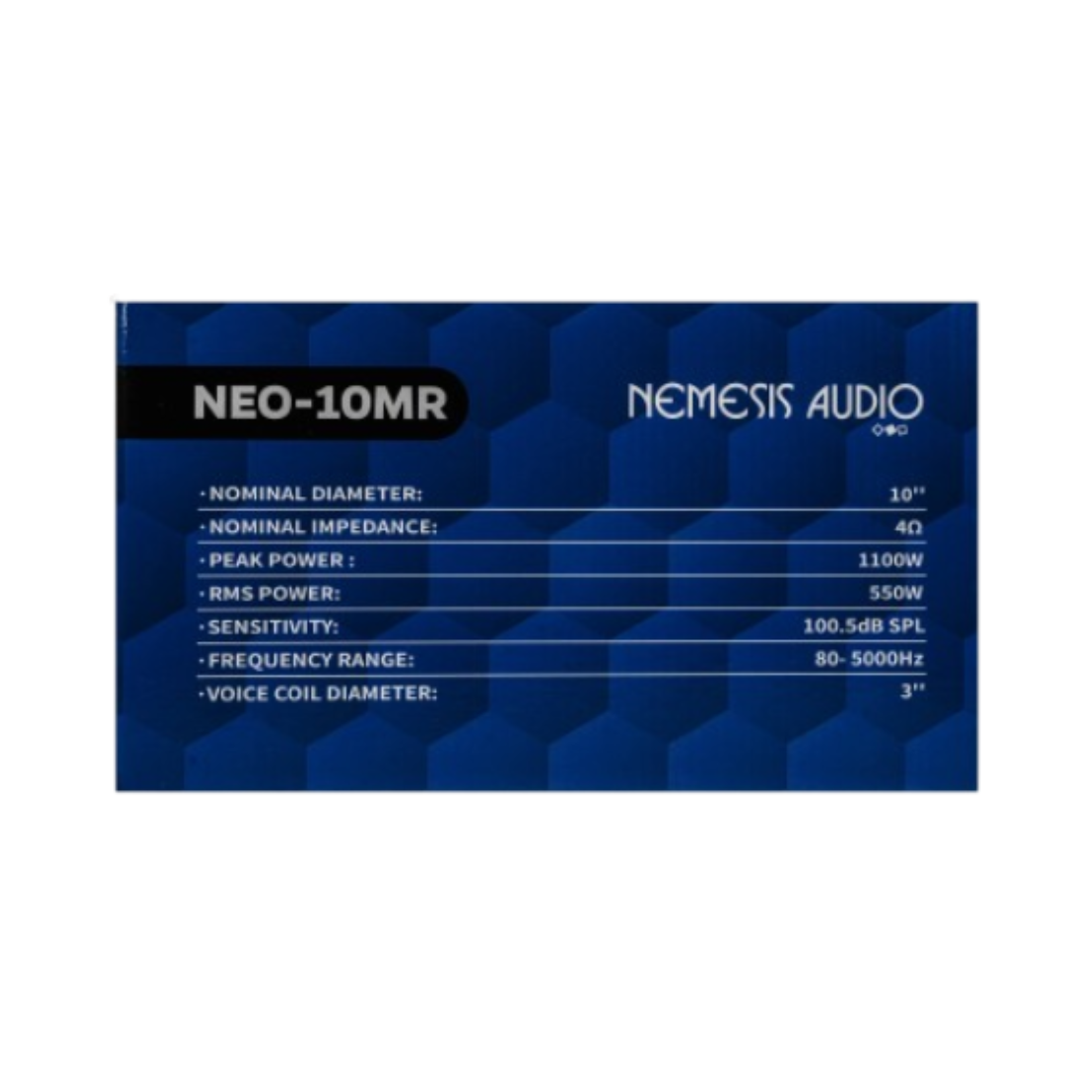 Nemesis Audio NEO-10MR 10" 1100W Peak 4-Ohm Car Midrange Speaker (Single)