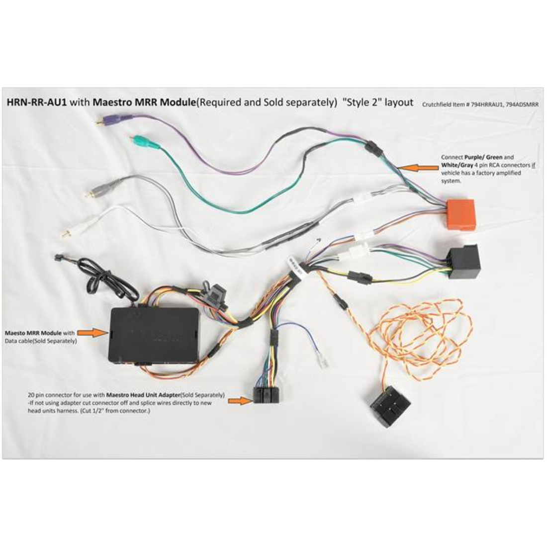 iDatalink Maestro HRN-RR-AU1 Car Stereo SWC Retention T-Harness for 2001-15 Audi