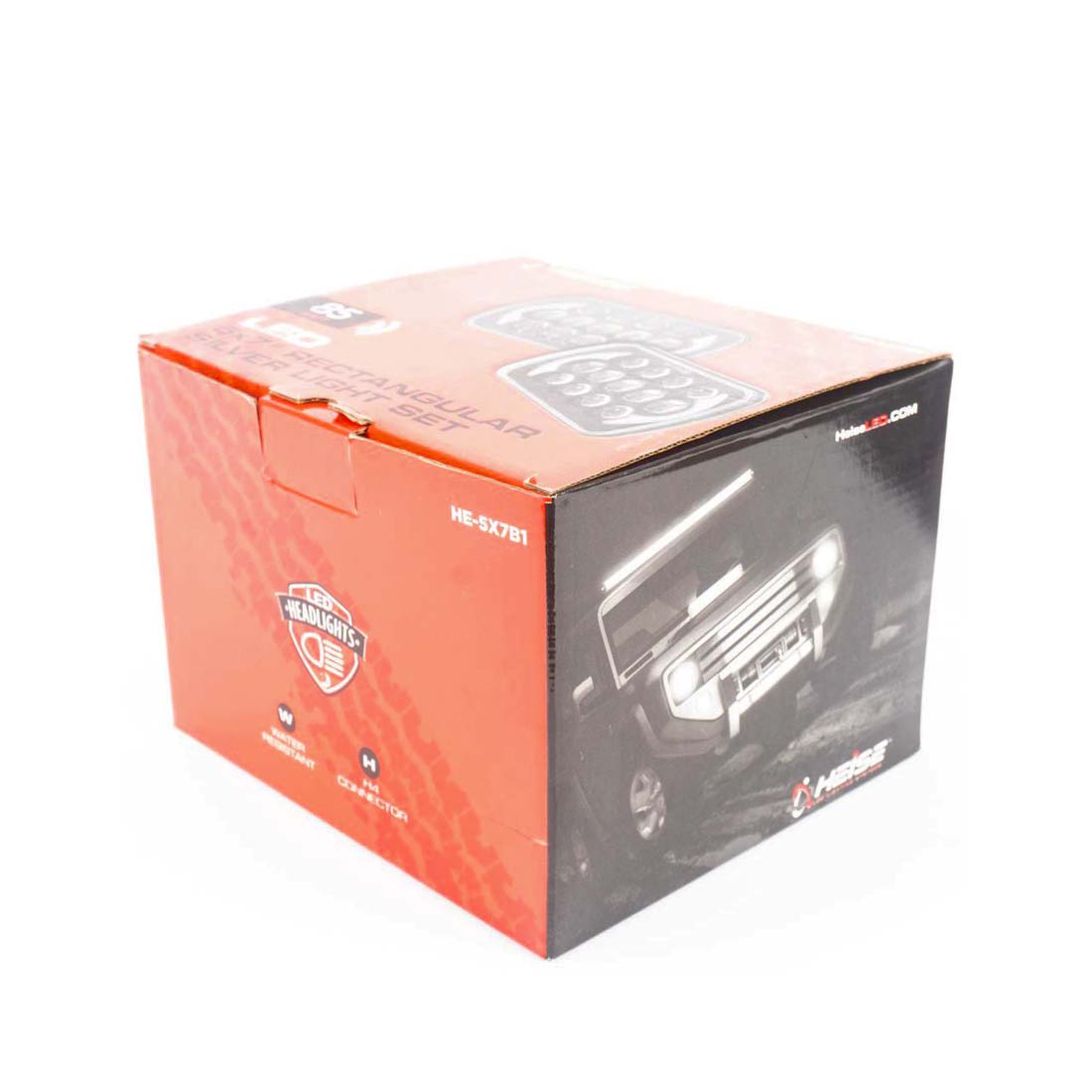 Heise HE-5X7B1 5" x 7" 85W Rectangular Black Front Face 17 LED Headlights