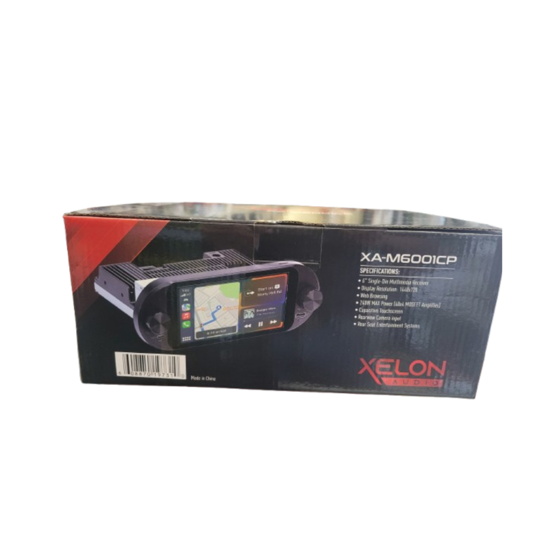 Xelon Audio XA-M6001CP 1-DIN 6" Touchscreen 240W Max Digital Multimedia Receiver