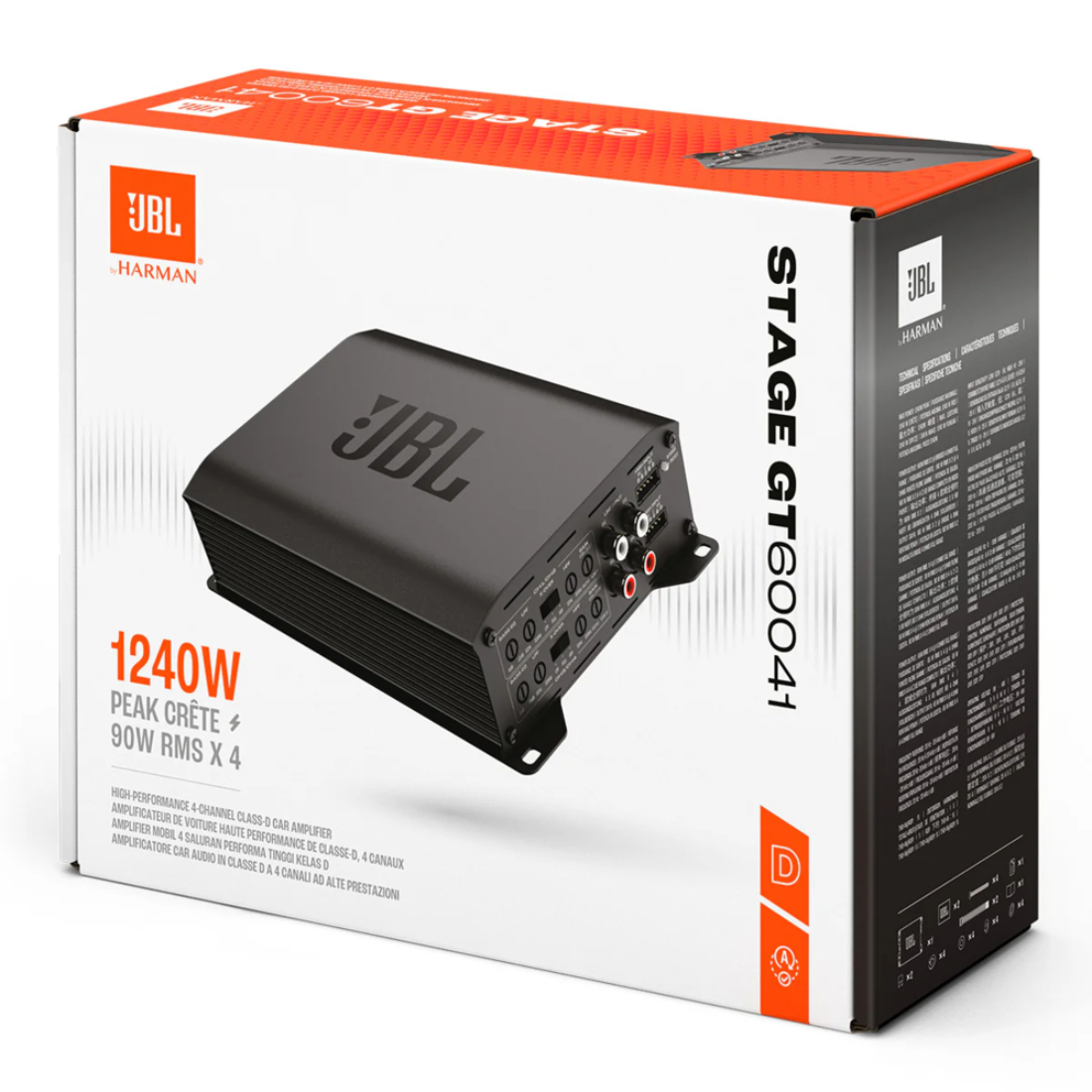 JBL STAGE GT 60041 4-Channel 65W RMS x 4 @ 4-Ohm Class-D Car Audio Amplifier