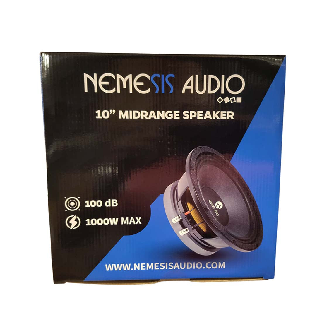 Nemesis Audio NA-10MR 10" 1000W Peak 4-Ohm 3" Voice Coil Car Midrange Speaker