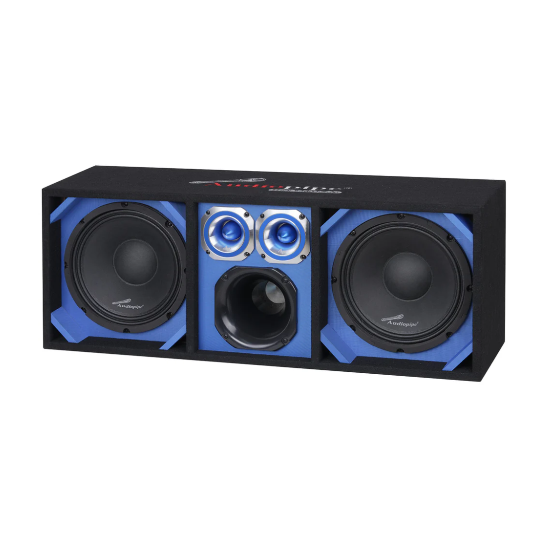 Audiopipe AP-CHU-1028BLU Dual 10" Vented Sub Enclosure w/ 6" Driver 4" Tweeters