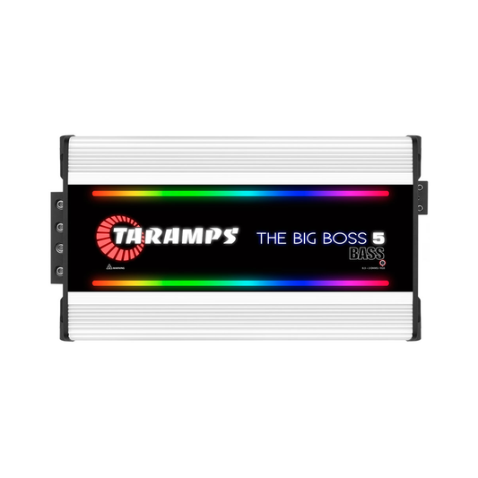 Taramps THE BIG BOSS 5 BASS Monoblock 5000W RMS 0.5 to 2 Ohms Amplifier (White)