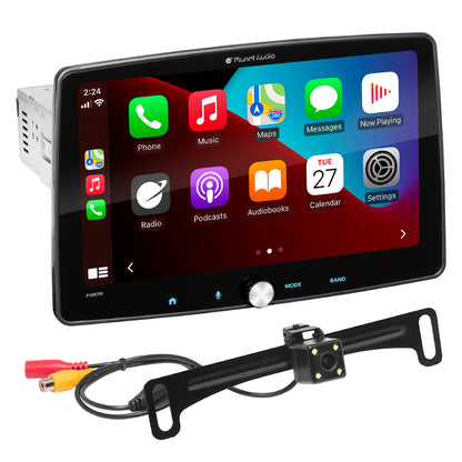 Planet Audio P100CPAC Single-DIN, Apple CarPlay & Android Auto, MECH-LESS Multimedia Player (no CD/DVD) 10.1" Touchscreen Bluetooth