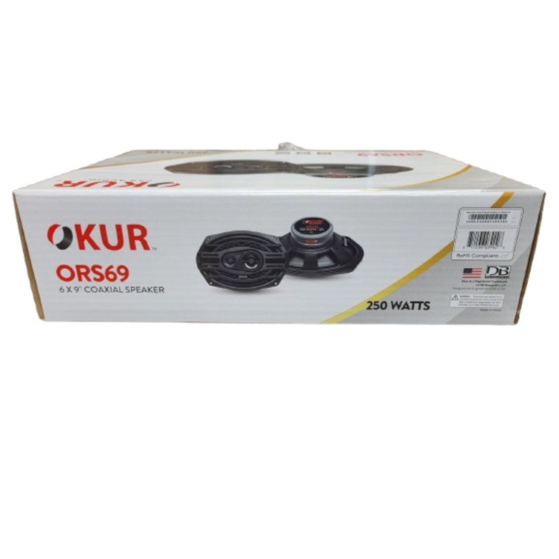 OKUR ORS69 6" x 9" 3-Way 250W Max 4-Ohm 1" KSV Voice Coil Coaxial Speaker (Pair)