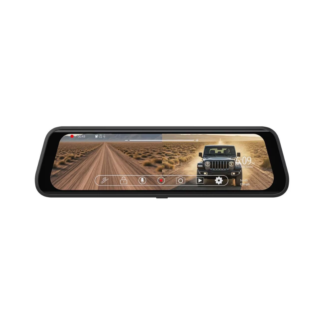 Stinger STR4KE 9.66" Rear-View Mirror Monitor w/ 4K Dash Cam & 2K Back-Up Cam