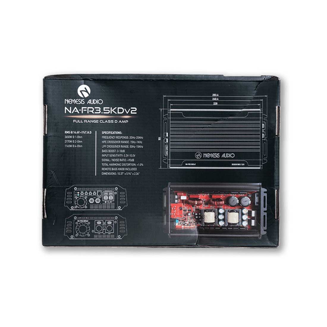 Nemesis Audio NA-FR3.5KDV2 Monoblock 3650W RMS Full-Range Class-D Car Amplifier