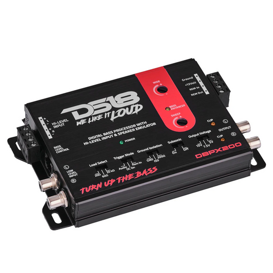 DS18 DBPX200 Digital Bass Processor w/ Hi-Low Signal Converter/Speaker Emulator