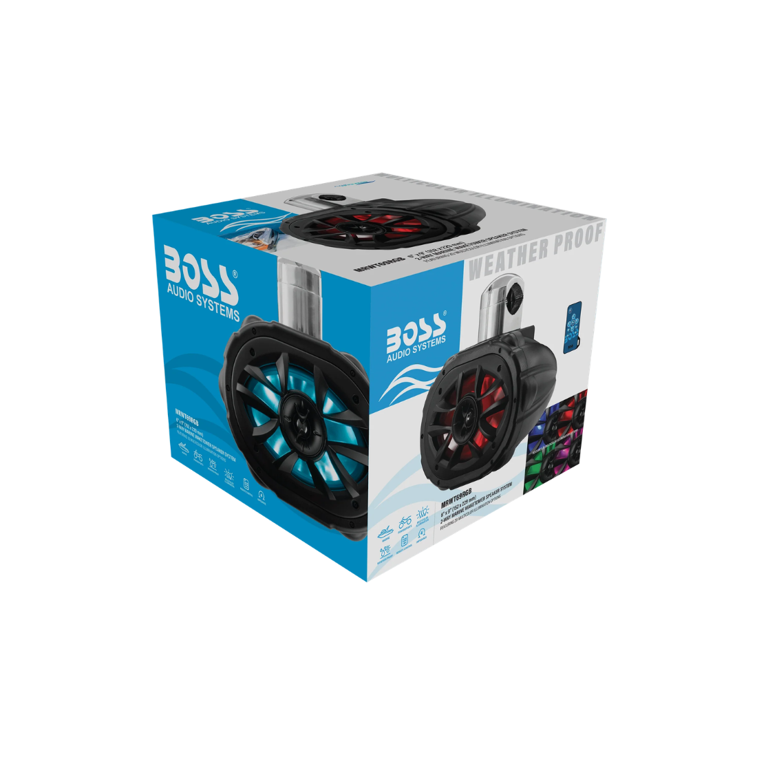 Boss Audio MRWT69RGB 6" x 9" 2-Way 600 Watts Full-Range Marine Waketower Speaker