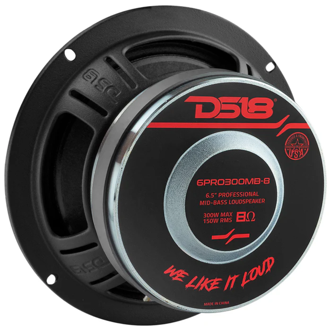 DS18 6PRO300MB-8 6.5" 300W Max 8-Ohm Mid-Bass Car Audio Loudspeaker (Single)