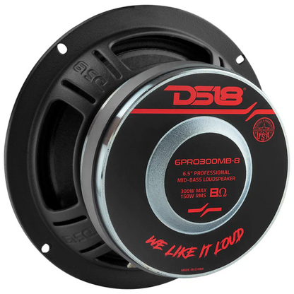 DS18 6PRO300MB-8 6.5" 300W Max 8-Ohm Mid-Bass Car Audio Loudspeaker (Single)