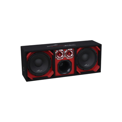 Audiopipe AP-CHU-1028RED Dual 10" Vented Sub Enclosure w/ 6" Driver 4" Tweeters