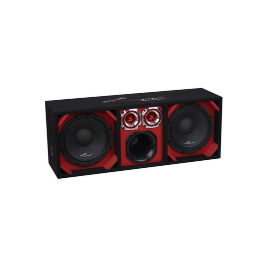 Audiopipe AP-CHU-1028RED Dual 10" Vented Sub Enclosure w/ 6" Driver 4" Tweeters