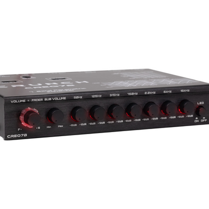 Crunch CREQ7B Car Audio 7-Band Parametric Equalizer with 9 Volt Line Driver