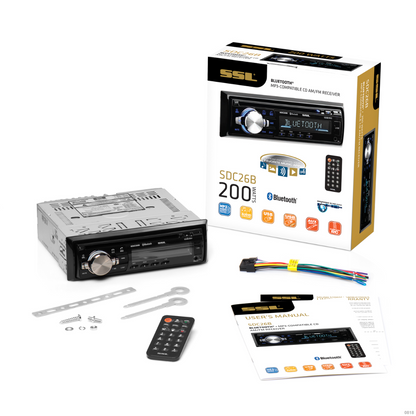 Sound Storm Labs SDC26B 1-DIN CD/MP3/USB/AM/FM Car In-Dash Receiver w/ Bluetooth
