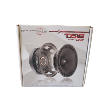 DS18 PROJECT360.64 6.5" 600W Max 4Ohm Rotating Cone Ferrite Mid-High Loudspeaker