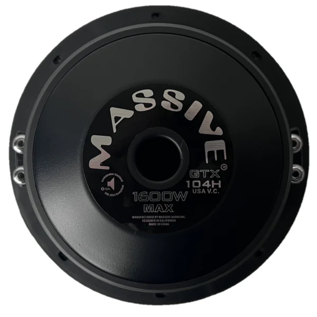 Massive Audio GTX104H 10" 1600W Peak Dual 4-Ohm Voice Coil DVC Car Subwoofer