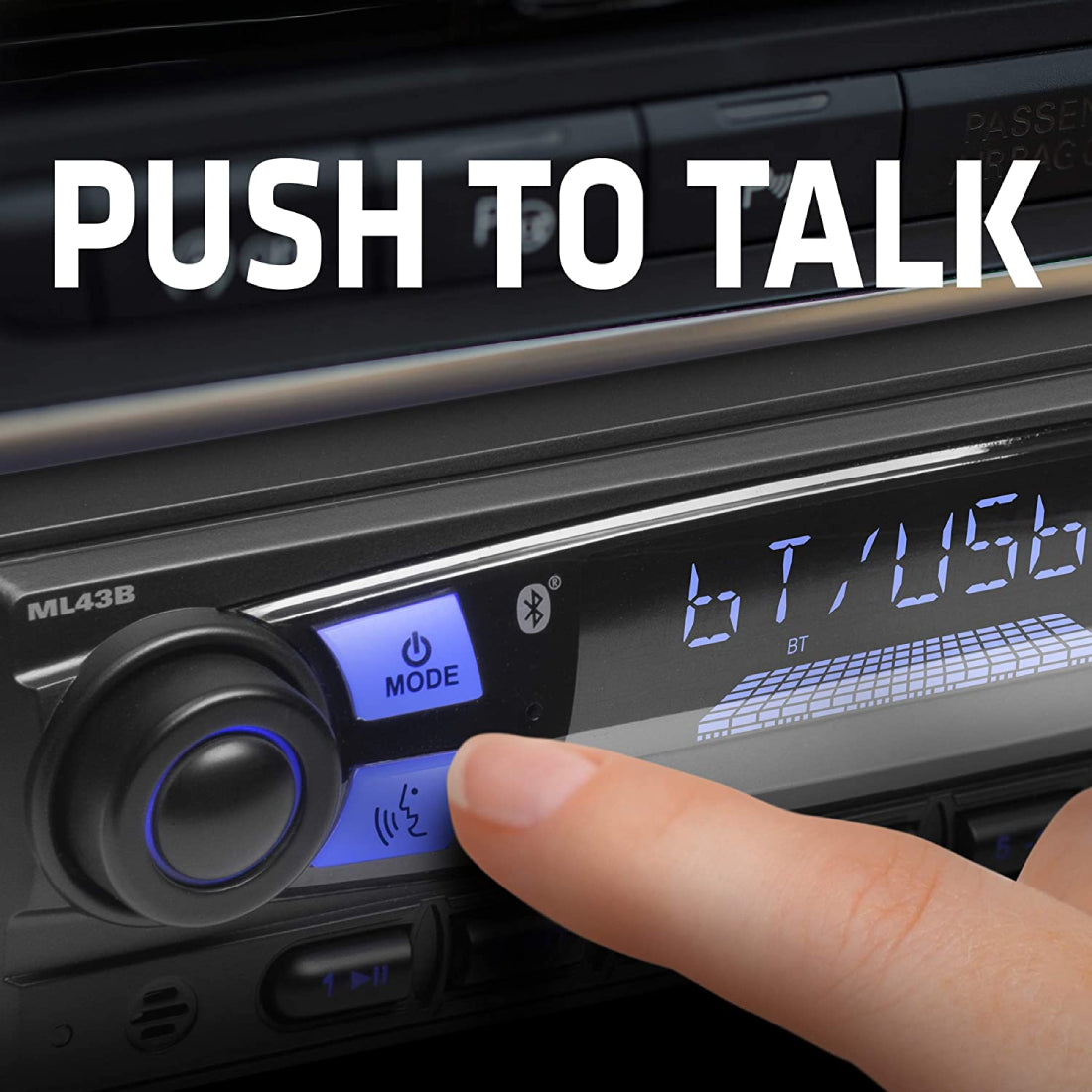 Sound Storm Laboratories ML43B Multimedia Car Stereo - Single Din, MP3 Player, No CD/DVD, Bluetooth Audio and Hands-Free Calling, USB, SD, AUX in, AM/FM Radio, Wireless Remote