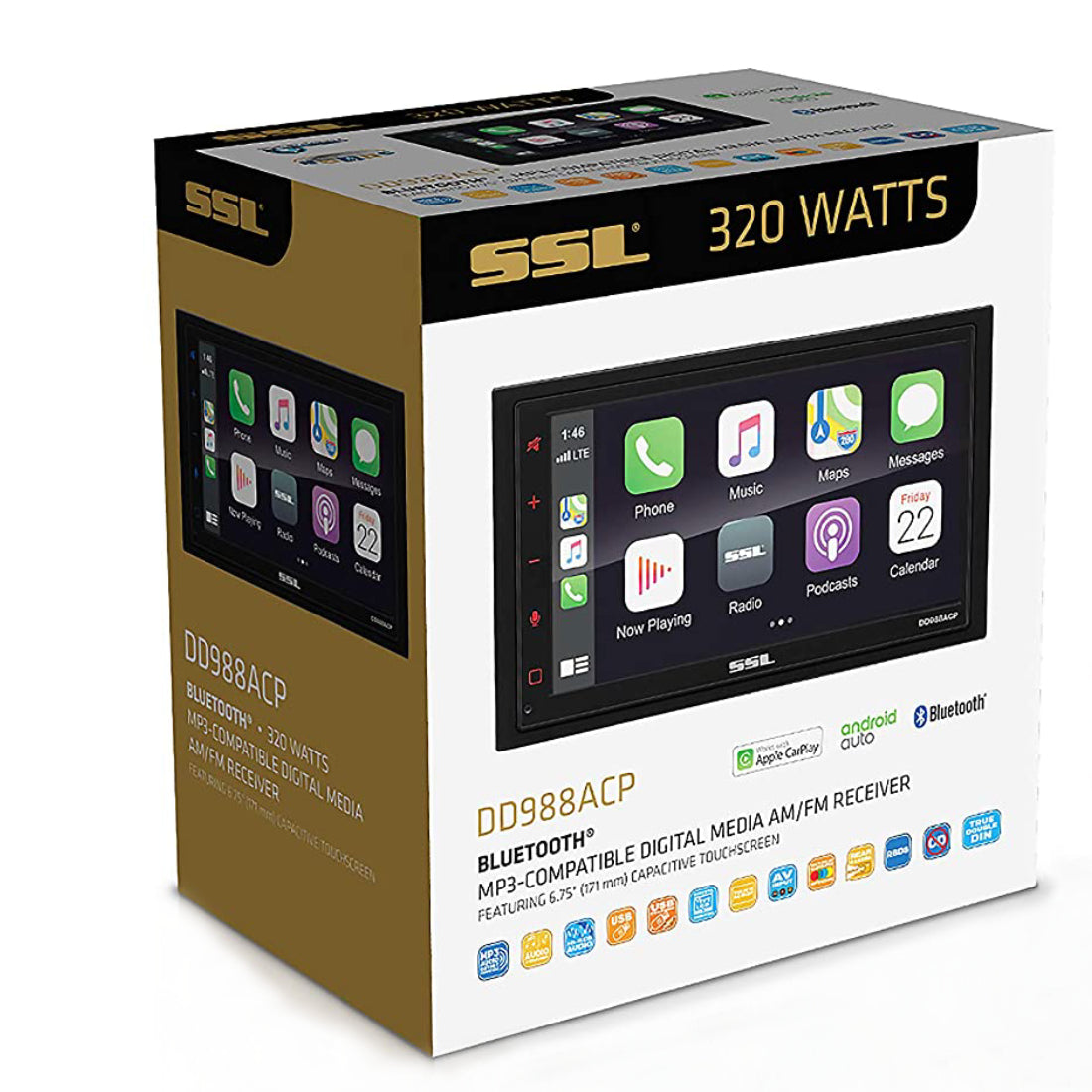 Sound Storm DD988ACP 320 W Max 2-Din 6.75" Touchscreen Digital Media Car Player