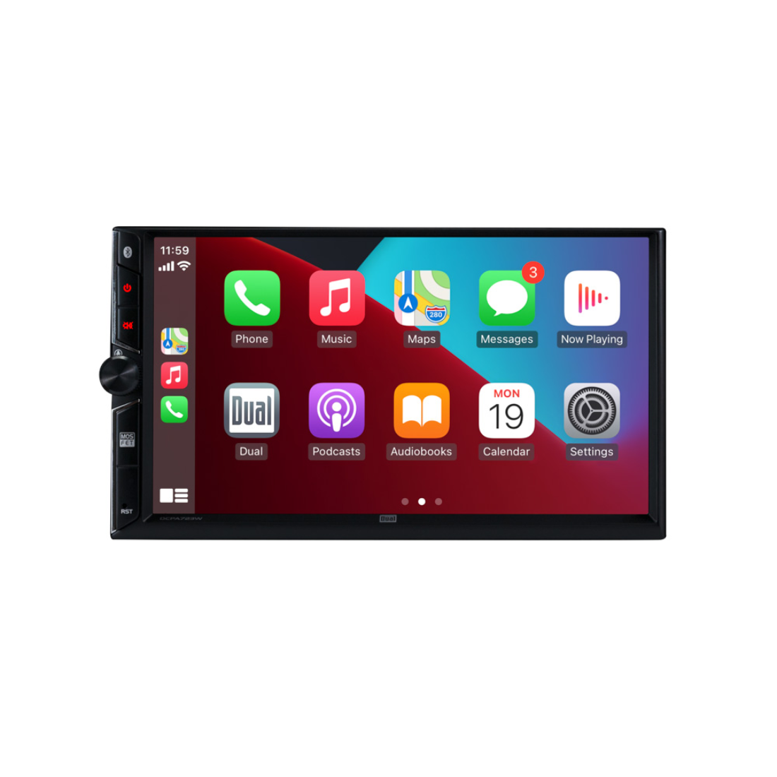 Dual DCPA723W 2-DIN 7" Apple CarPlay Android Auto Digital Multimedia Receiver
