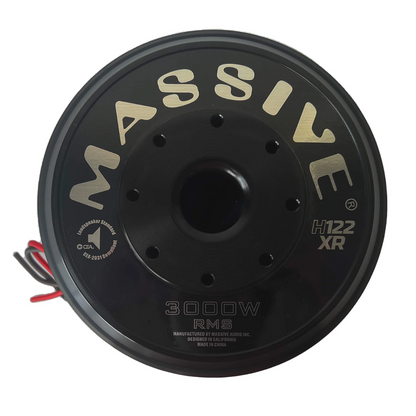 Massive Audio H122XR 12" 6000W Peak Dual 2-Ohm 4" Voice Coil DVC Mega Subwoofer
