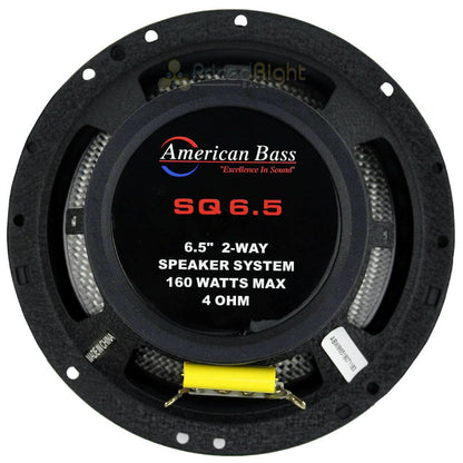American Bass SQ6.5 160 Watts Max Power 4 Ohm 6.5" 2-Way Coaxial Car Audio Speakers