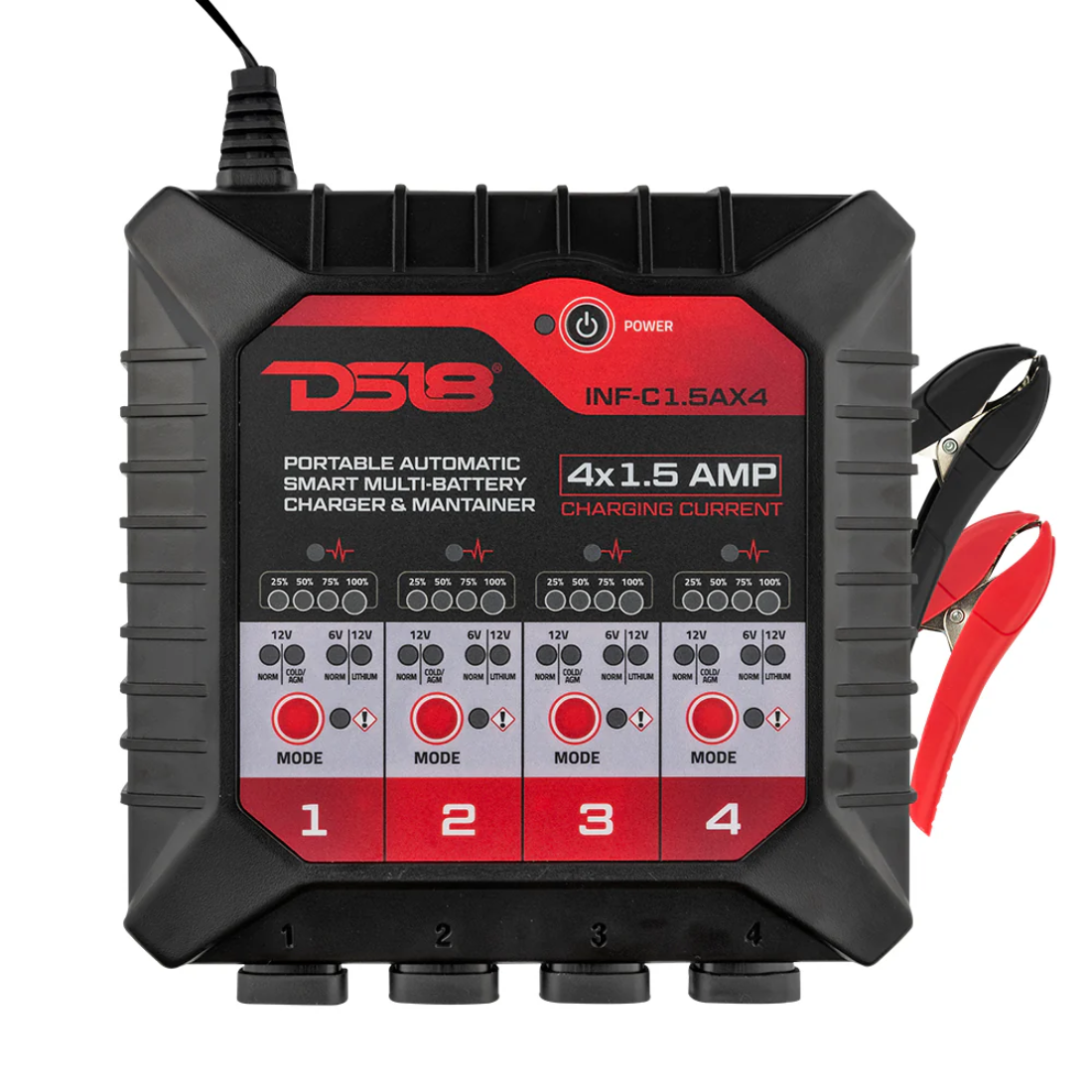 DS18 INF-C1.5AX4 4X1.5A Automatic Smart Lithium AGM Battery Charger & Maintainer
