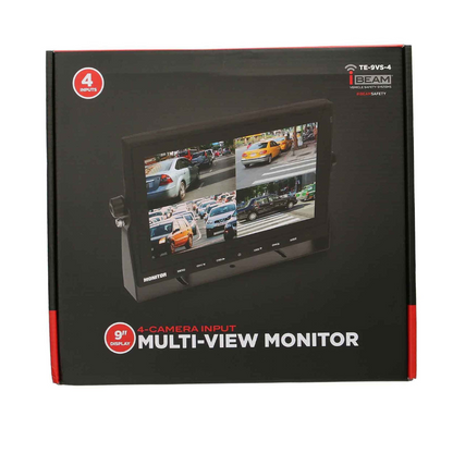 iBeam TE-9VS-4 9 Inch Commercial Quad View Monitor with Split Screen Display